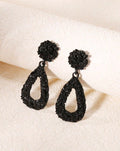 Black water drop earrings