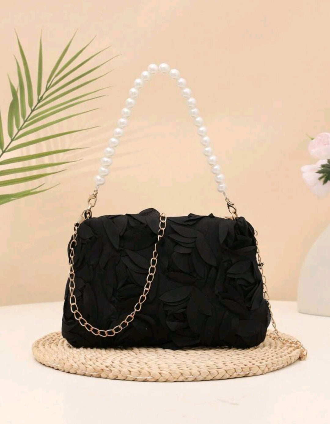 Black flower bag