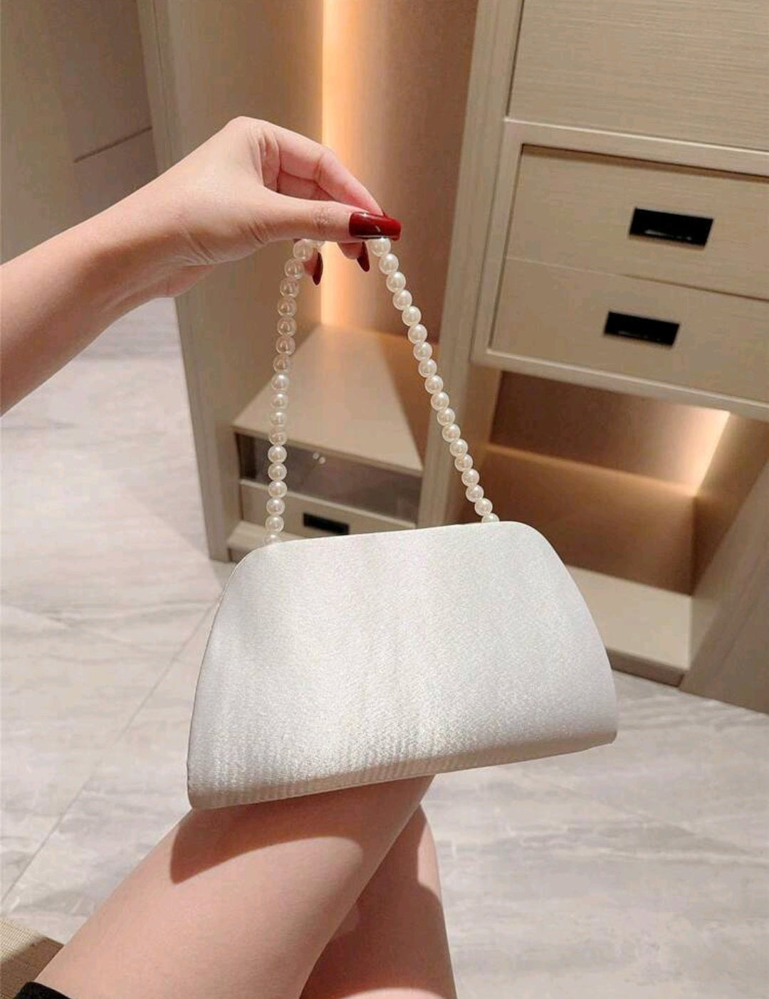 White Pearl evening bag