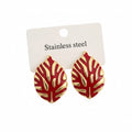 Red stainless steel earrings