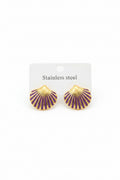Purple stainless steel earrings