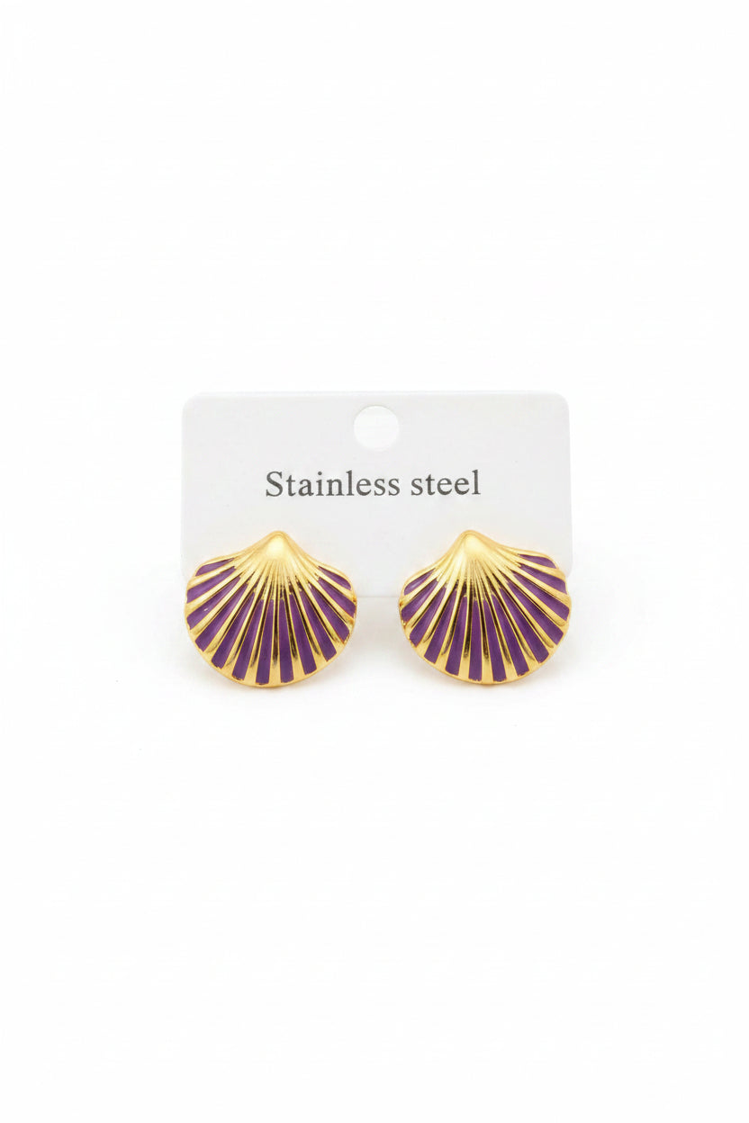 Purple stainless steel earrings