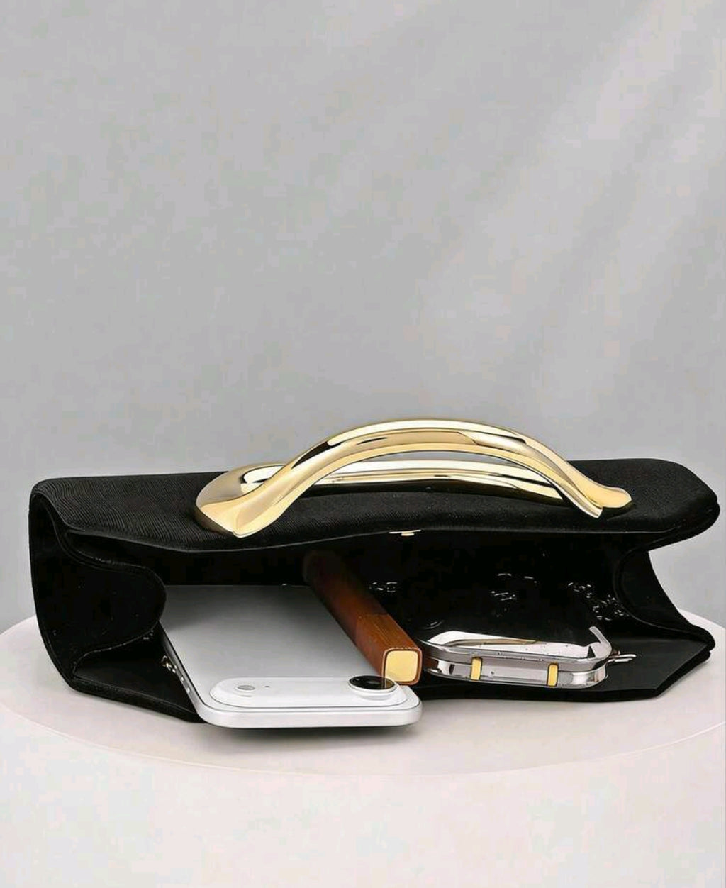 Black velvet bag