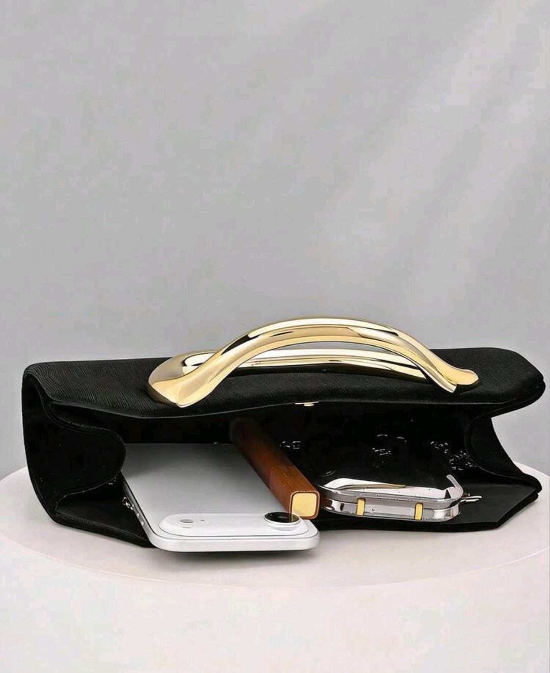 Black velvet bag