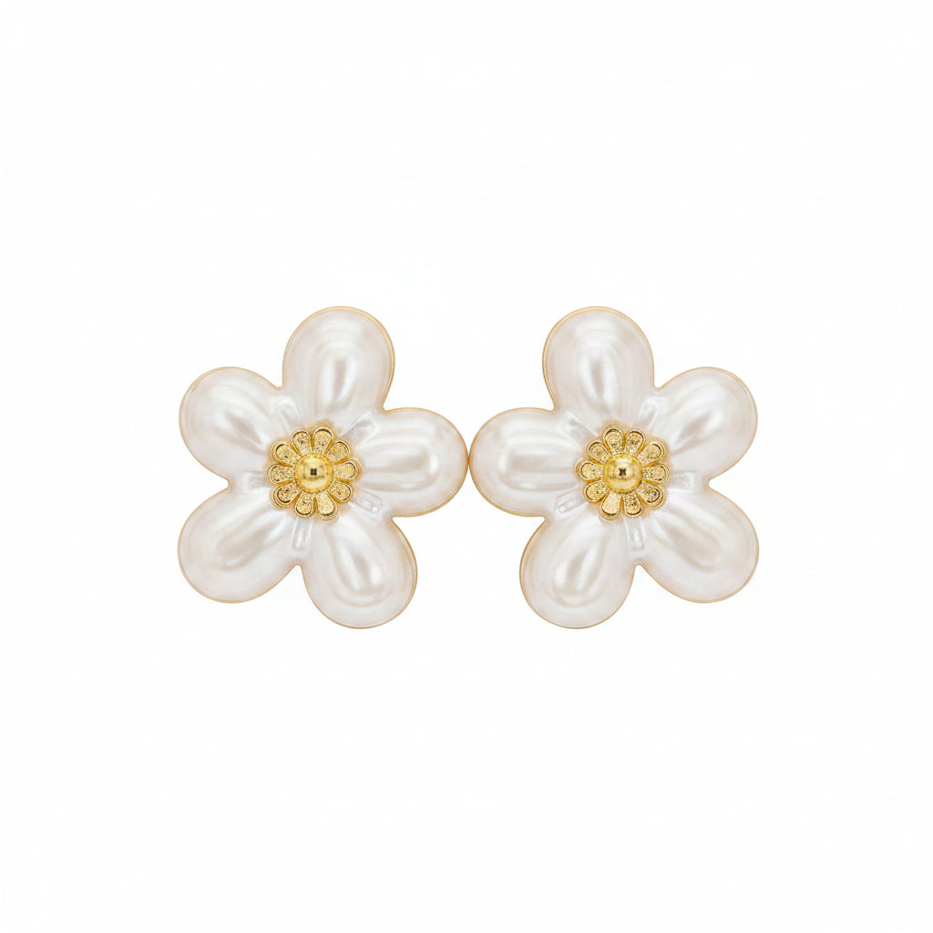 White stainless steel earrings