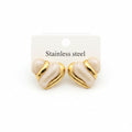White stainless steel earrings