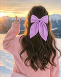 Purple bow hair clips