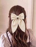 Offwhite bow hair clips